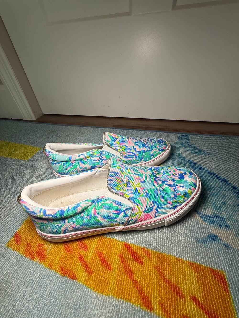 Selling title:
Lilly Pulitzer Floral Canvas Slip-On Sneakers Women’s